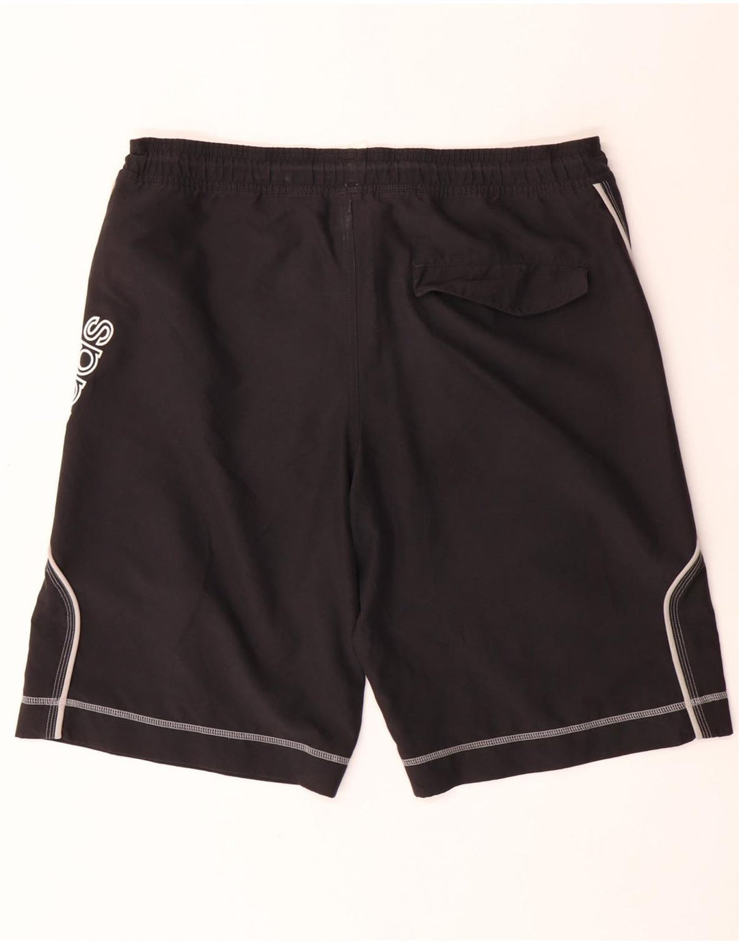 Shorts esportivos gráficos masculinos Adidas médio preto poliéster