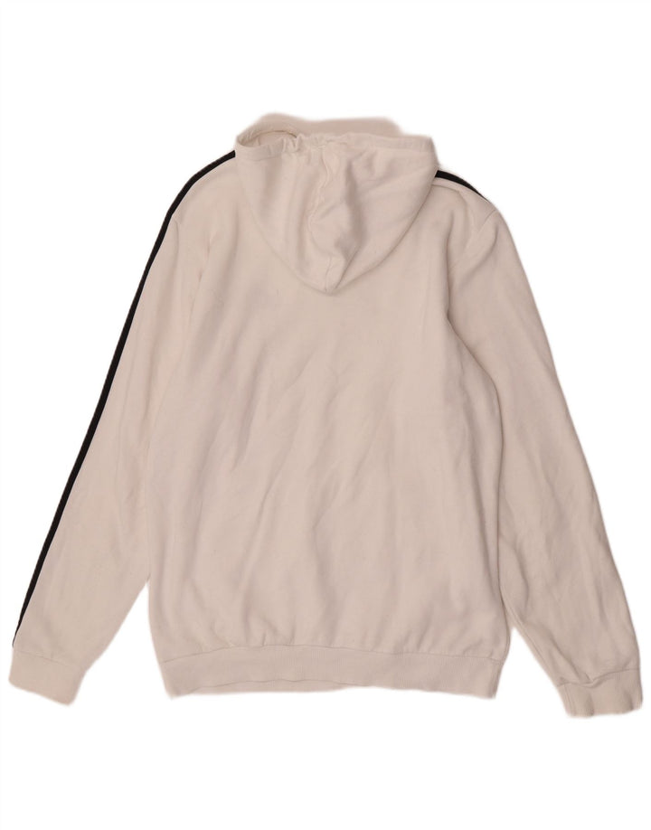 Adidas Mens Hoodie Jumper Médio Algodão Branco