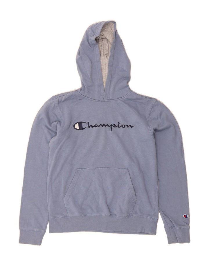 CHAMPION Womens Graphic Hoodie Jumper UK 18 XL Blue Cotton Vintage Champion and Second-Hand Champion from Messina Hembry 