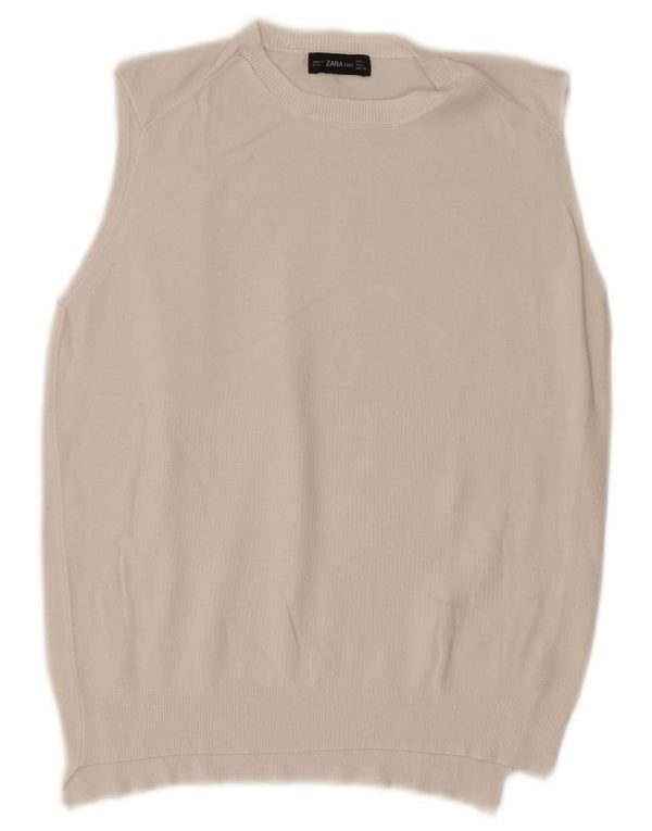 Zara Womens Crop Vest Regata Reino Unido 14 Grande Branco