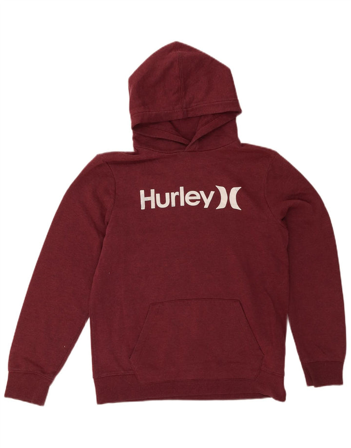 Suéter com capuz gráfico HURLEY para meninos 15-16 anos algodão Borgonha