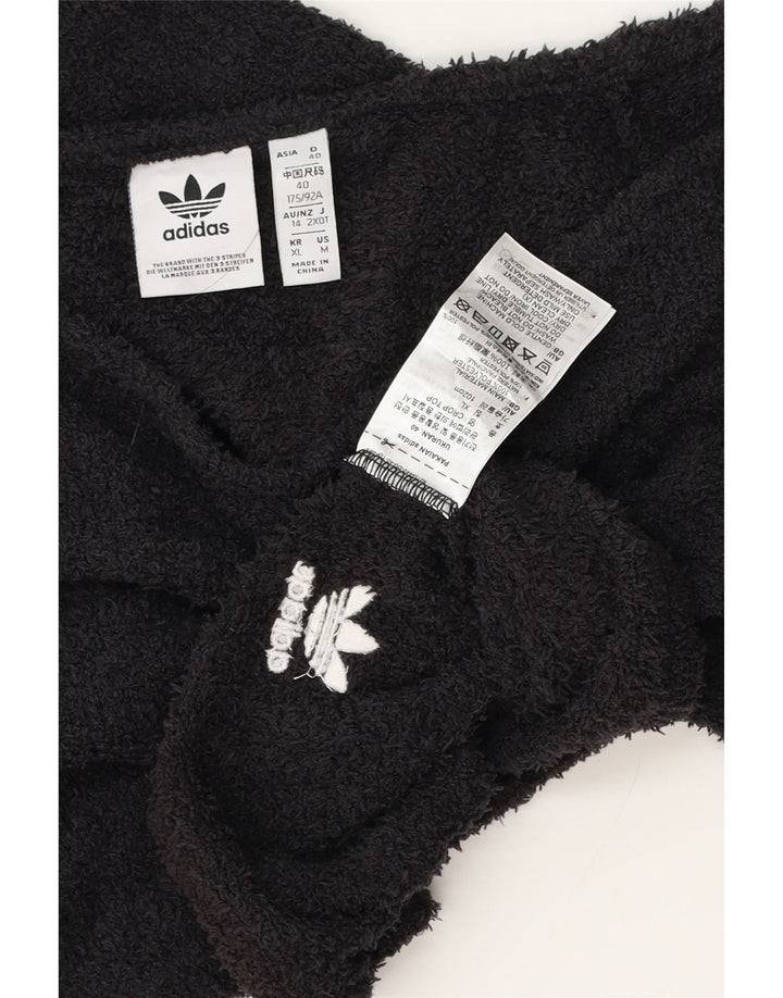 Adidas Womens Crop Fleece Off Shoulder Top Reino Unido 12 Médio Preto Poliéster
