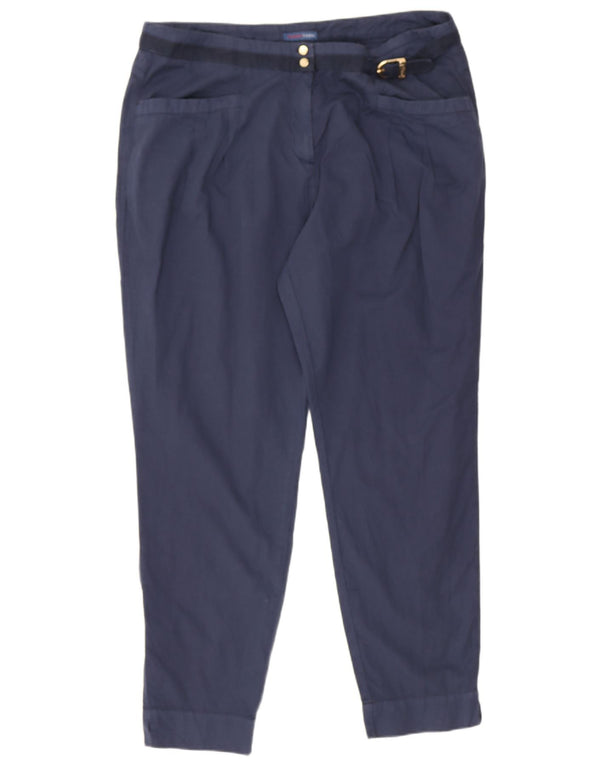 Trussardi Calça feminina casual slim IT 48 XL W34 L27 algodão azul marinho