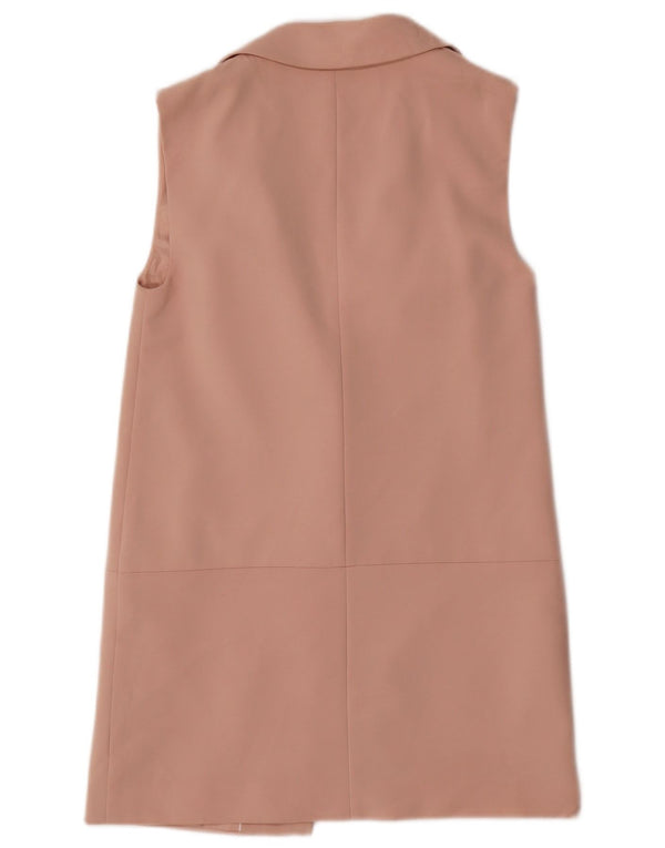Jaqueta blazer feminina sem mangas Longline da Marks & Spencer Reino Unido 10 pequena rosa