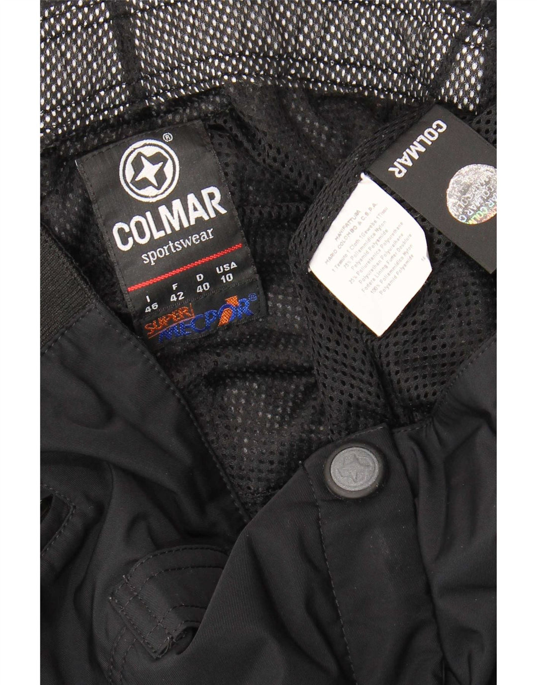 Calça de esqui feminina Colmar US 10 grande W30 L30 poliamida preta