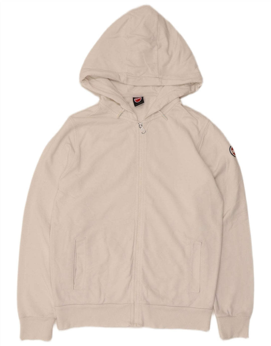 Suéter masculino Colmar com capuz e zíper grande branco