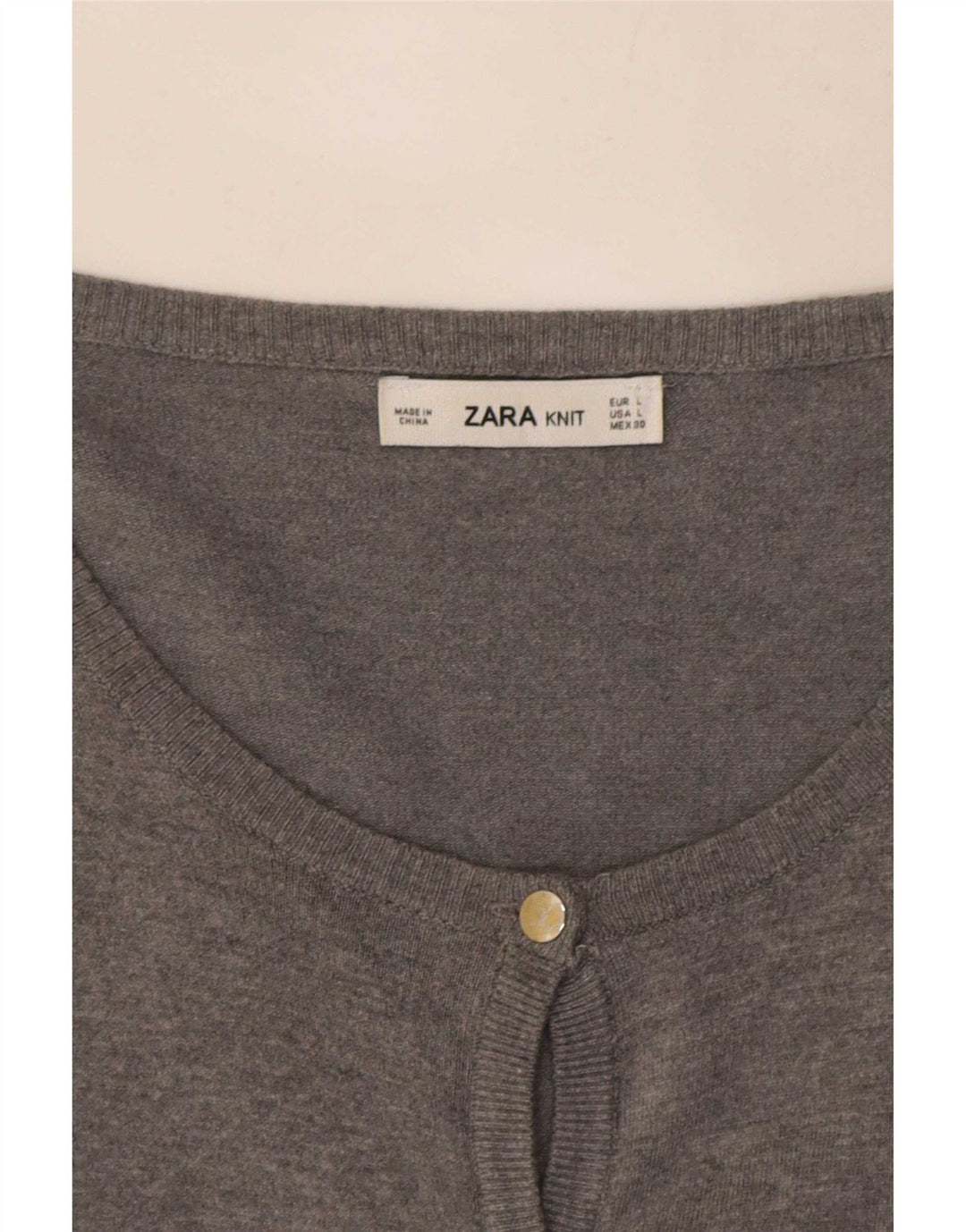 Suéter cardigã feminino Zara Reino Unido 14 grande cinza