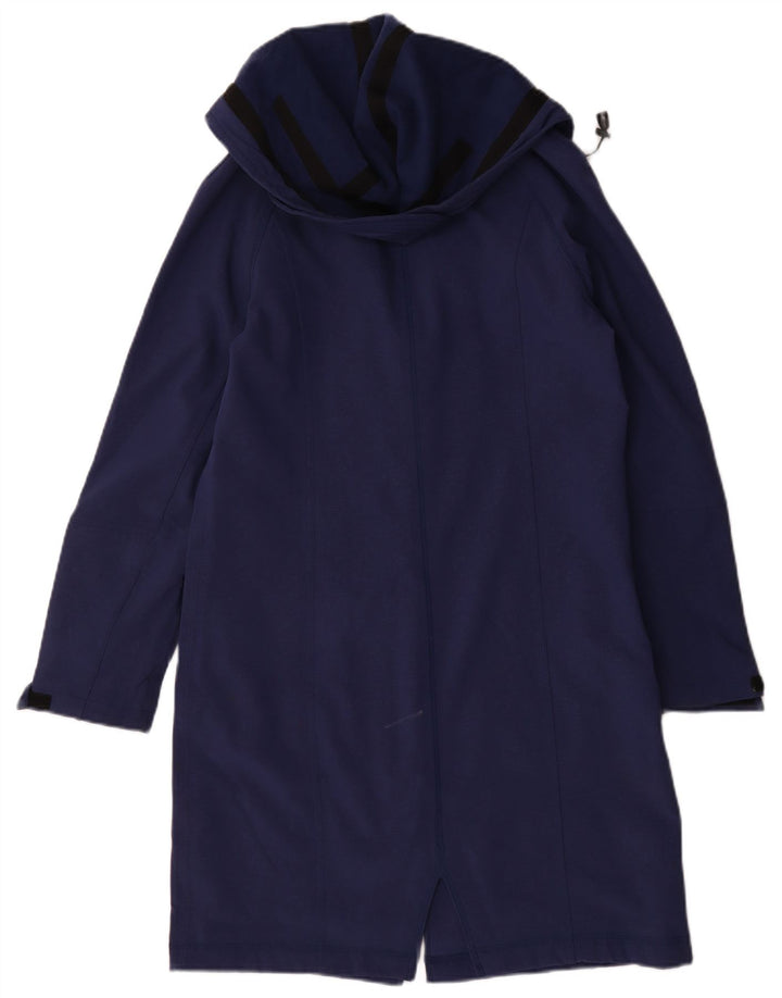 Capa de chuva feminina com capuz Marks & Spencer Reino Unido 14 médio azul marinho