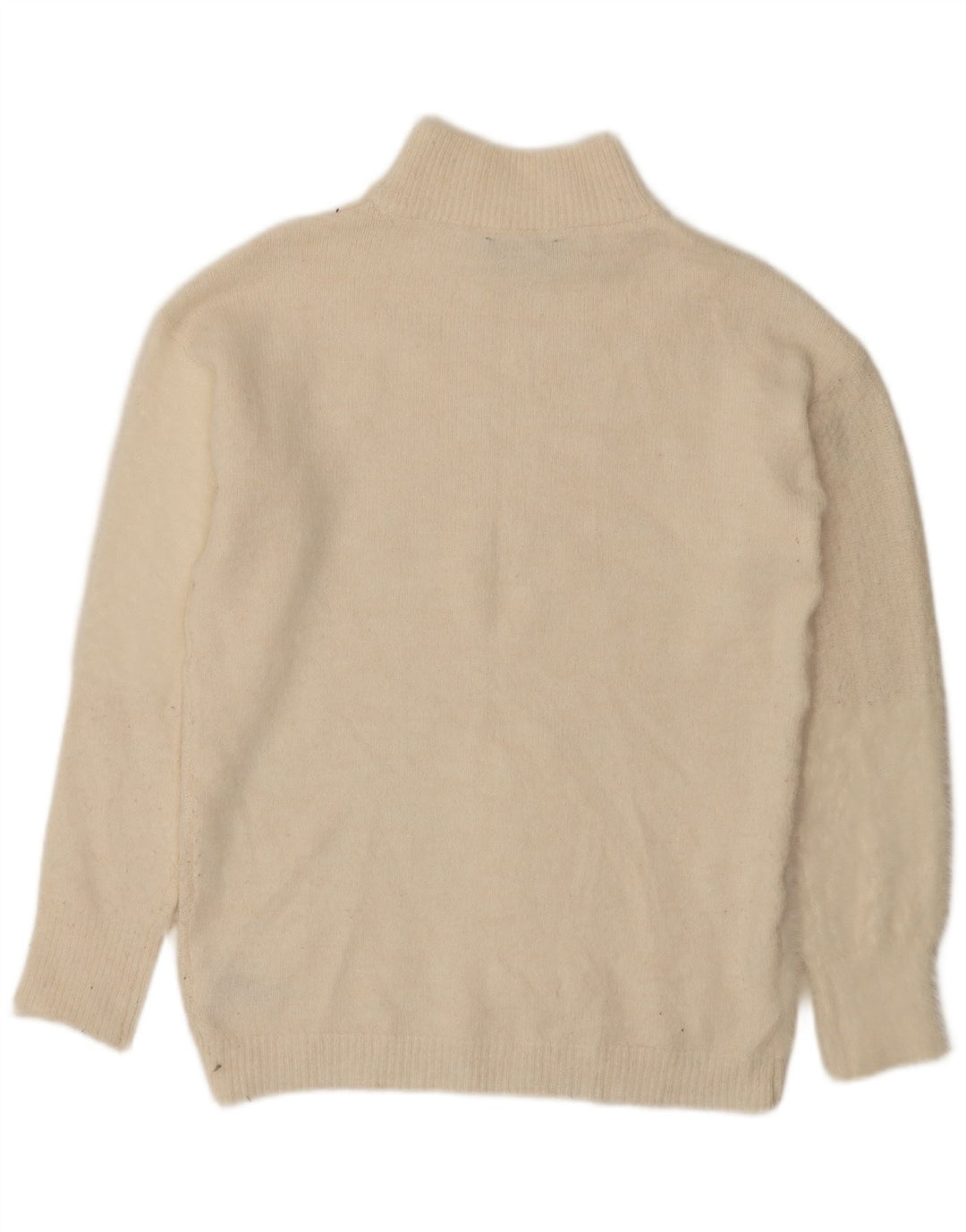 Suéter feminino Marks & Spencer com gola tartaruga Reino Unido 10 pequeno bege