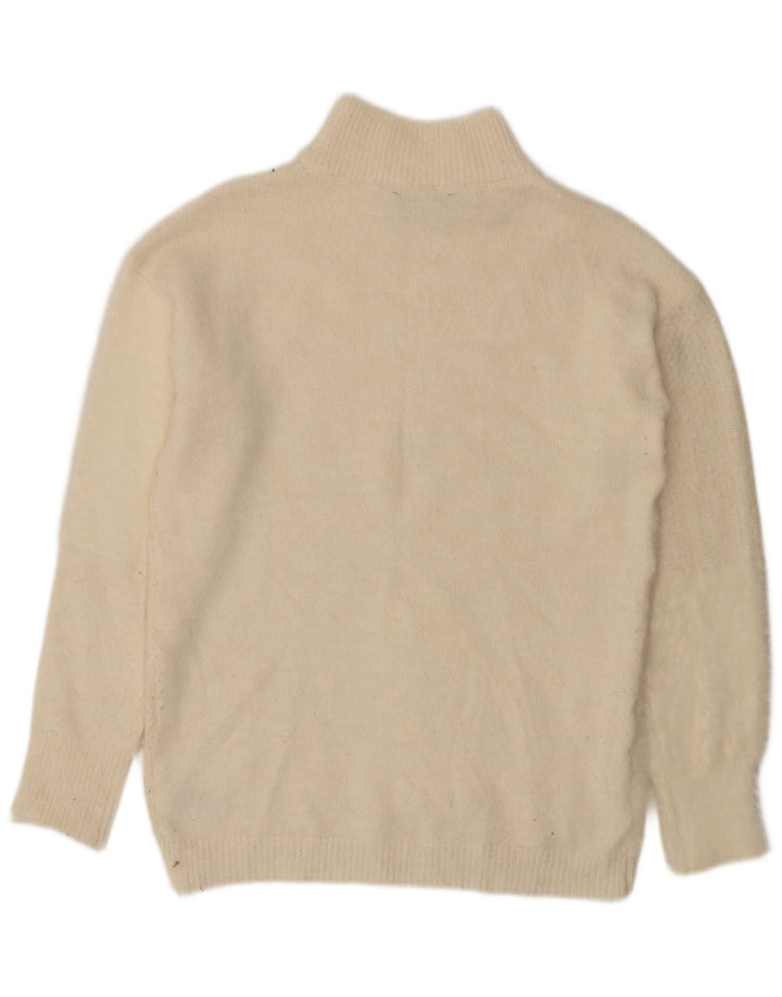Suéter feminino Marks & Spencer com gola tartaruga Reino Unido 10 pequeno bege