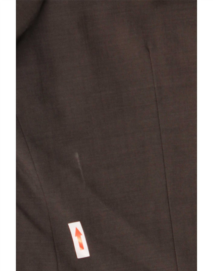 Jaqueta blazer masculina Hugo Boss com 3 botões UE 51 grande lã virgem marrom