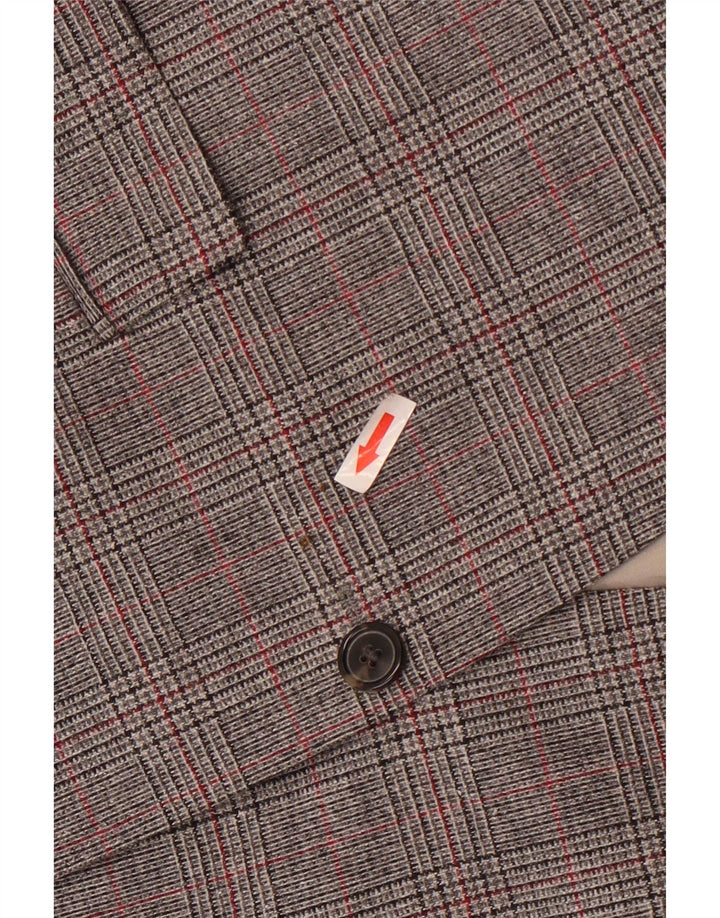 Hugo Boss Mens 2 Button Blazer Jacket UK 54 2XL Grey Houndstooth