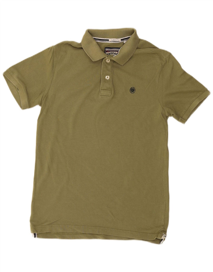 Camisa polo masculina FAT FACE pequena algodão verde