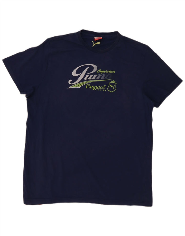 Camiseta gráfica masculina Puma Top 2XL azul marinho