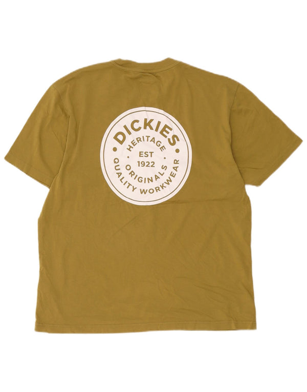Camiseta gráfica masculina Dickies Top médio de algodão cáqui