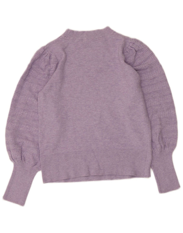 Suéter feminino Marks & Spencer com gola redonda e viscose roxa pequena Reino Unido 10