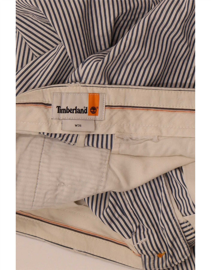Timberland Mens Chino Shorts W31 Médio Azul Riscas