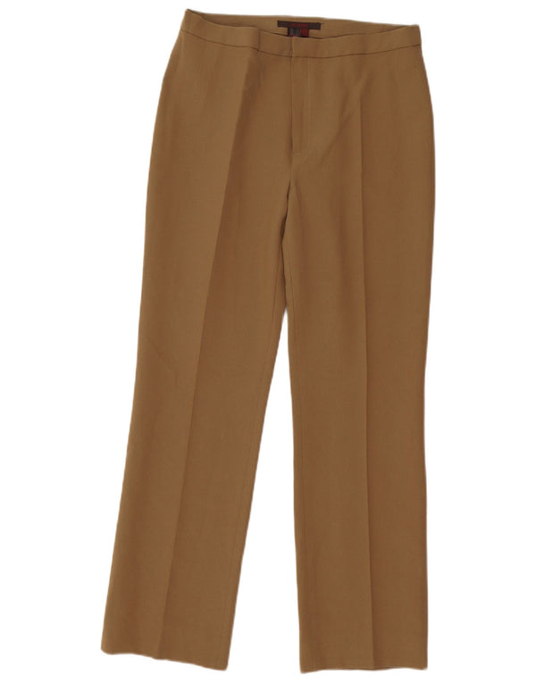 Zara Calça feminina reta casual UE 38 pequena W28 L28 marrom