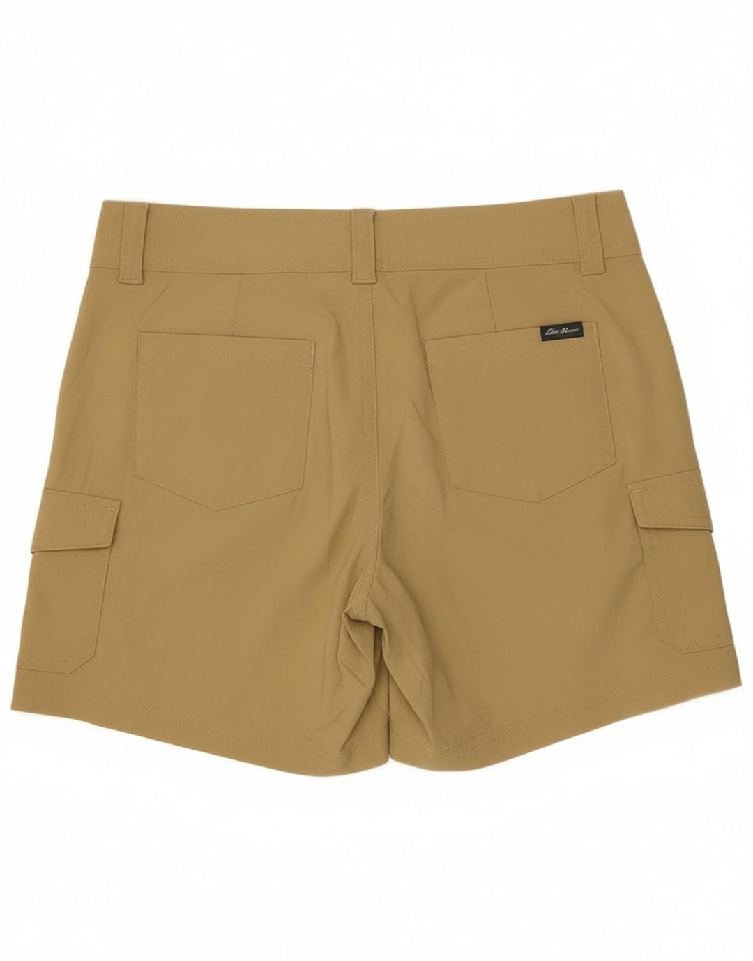 Shorts cargo feminino Eddie Bauer US 4 pequeno W30 nylon bege