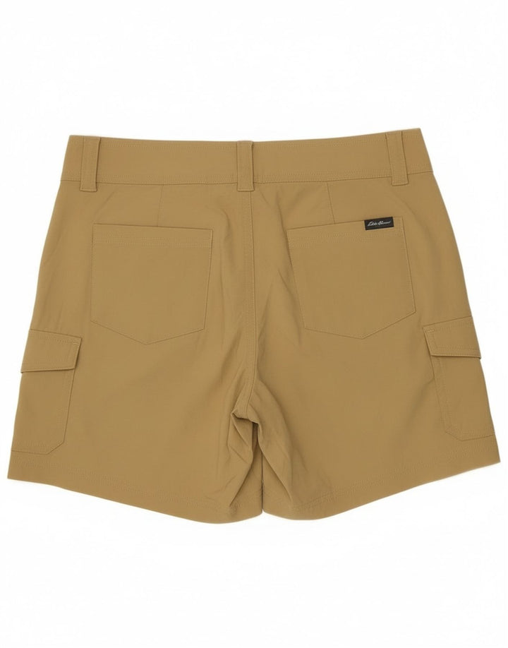 Shorts cargo feminino Eddie Bauer US 4 pequeno W30 nylon bege