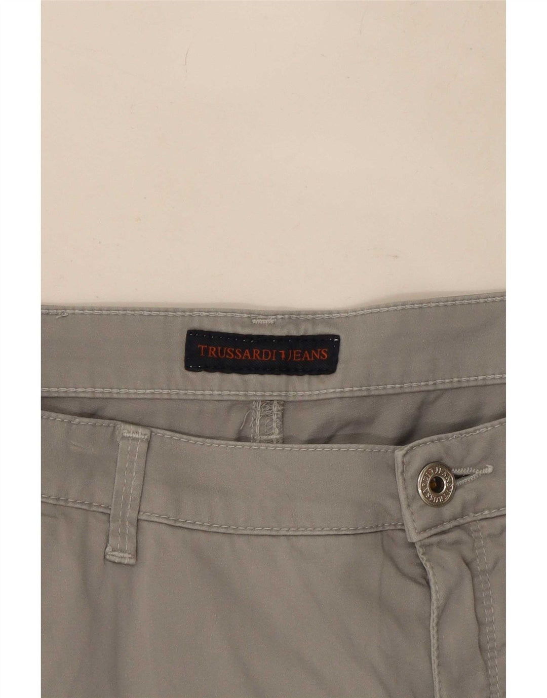 Calças cortadas femininas Trussardi W34 L24 cinza