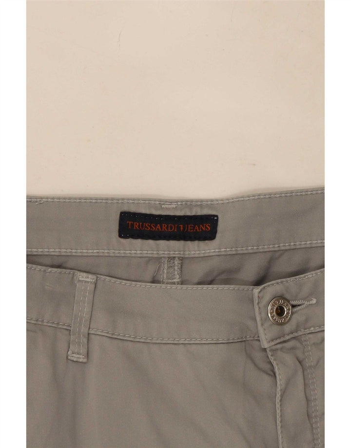 Calças cortadas femininas Trussardi W34 L24 cinza