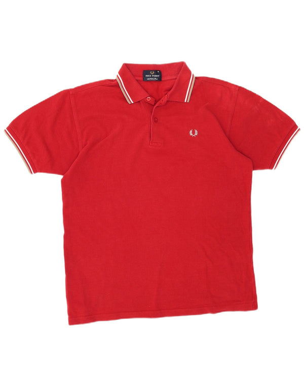 Camisa polo masculina Fred Perry médio algodão vermelho