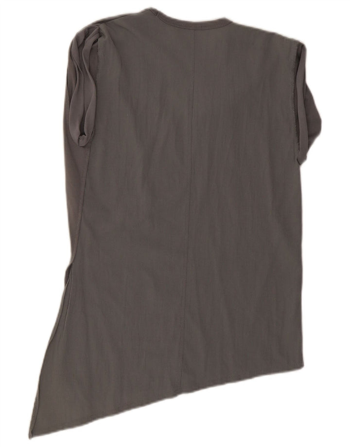 Blusa assimétrica feminina Zara Top UK 10 viscose cinza pequena