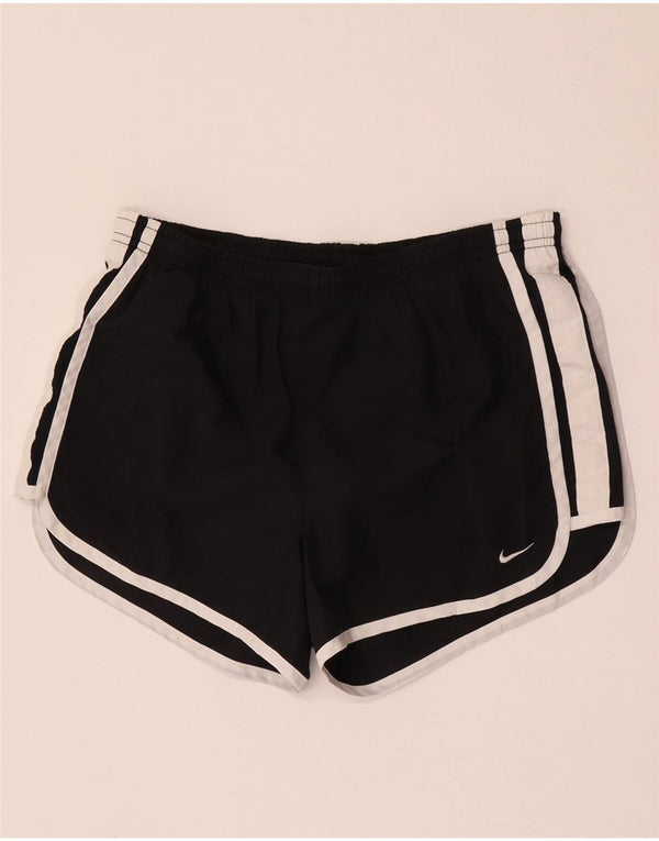 Shorts esportivos femininos Nike Dri Fit UK 14 médio preto colorblock