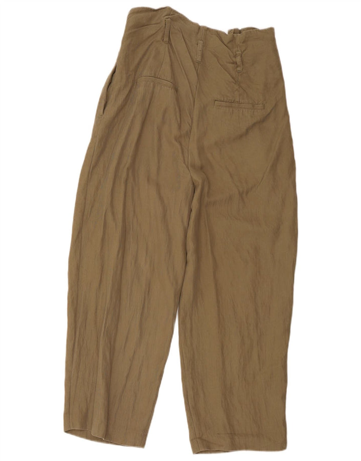 Zara Calça Harém Feminina Médio W28 L22 Cáqui Lyocell