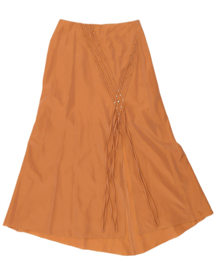 Conjunto de saia feminina vintage de 2 peças IT 44 médio W28 acetato bege