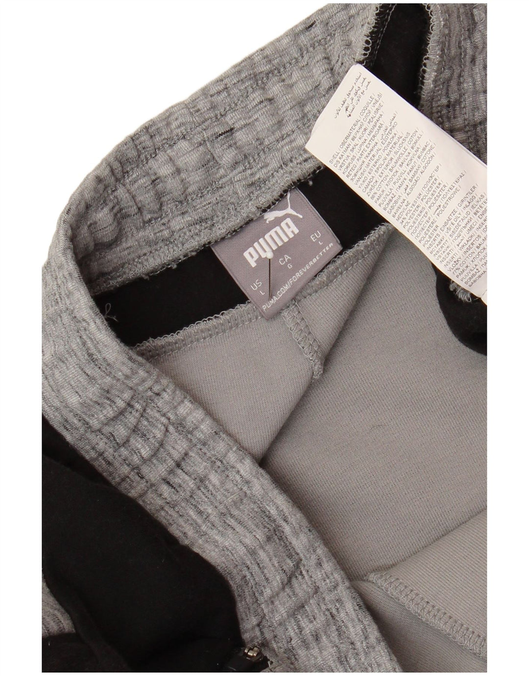 Calça de treino masculina Puma grande cinza colorblock algodão