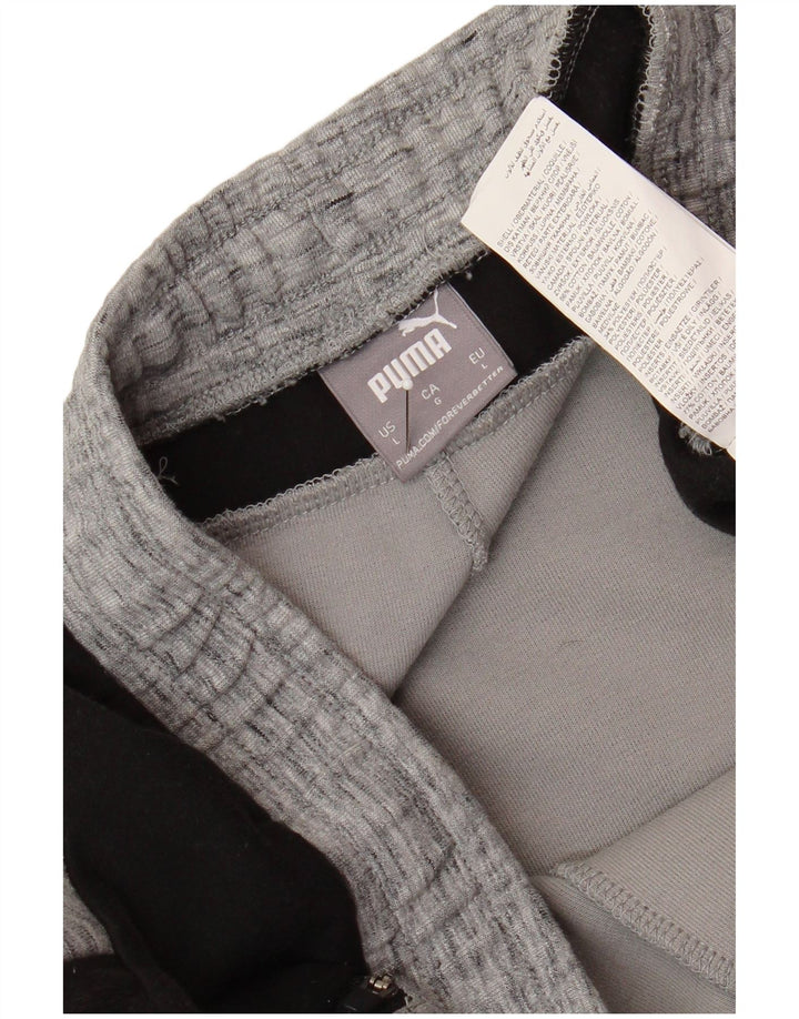 Calça de treino masculina Puma grande cinza colorblock algodão