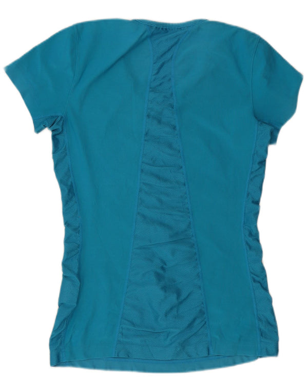 Camiseta feminina Nike Dri Fit Top UK 10 pequena azul poliéster