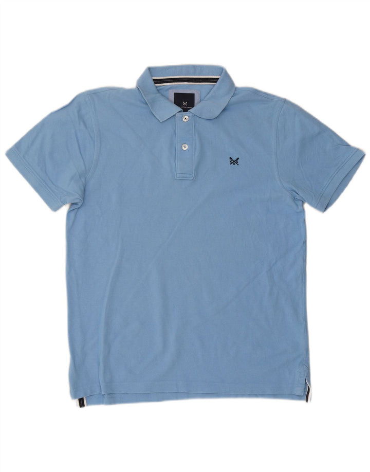 Camisa polo masculina Crew Clothing algodão azul médio