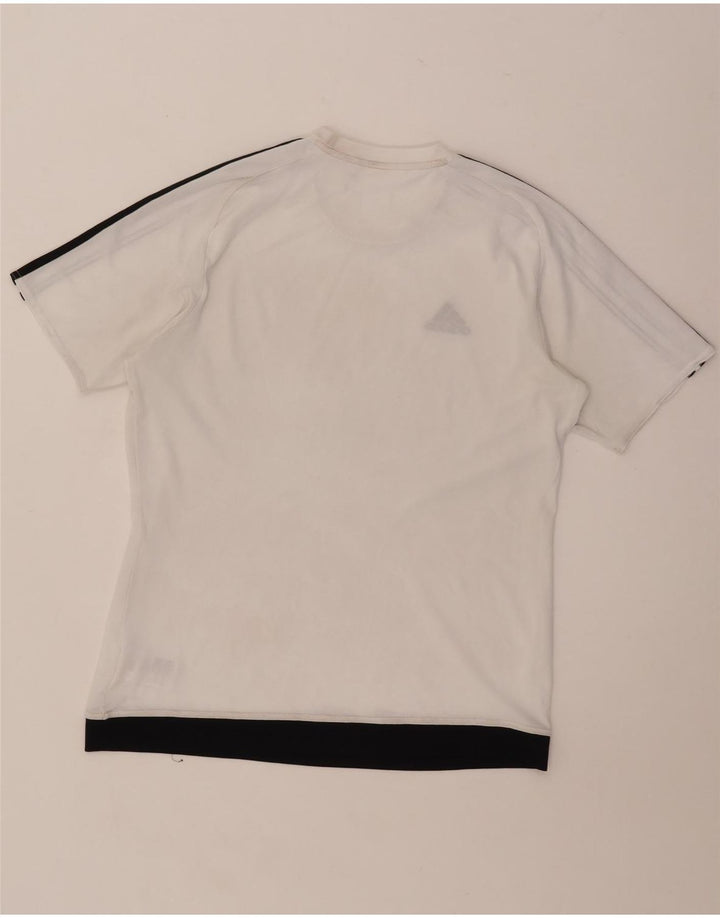 Adidas Mens Climalite Camiseta Top Médio Branco Colourblock Poliéster
