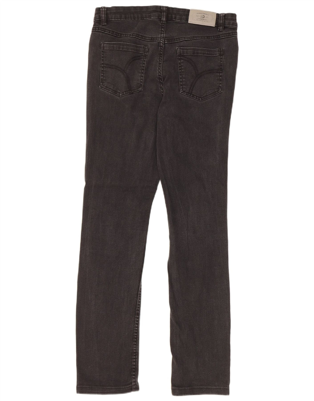 Calça jeans feminina de ajuste regular da Dack IT 42 médio W28 L28 algodão preto