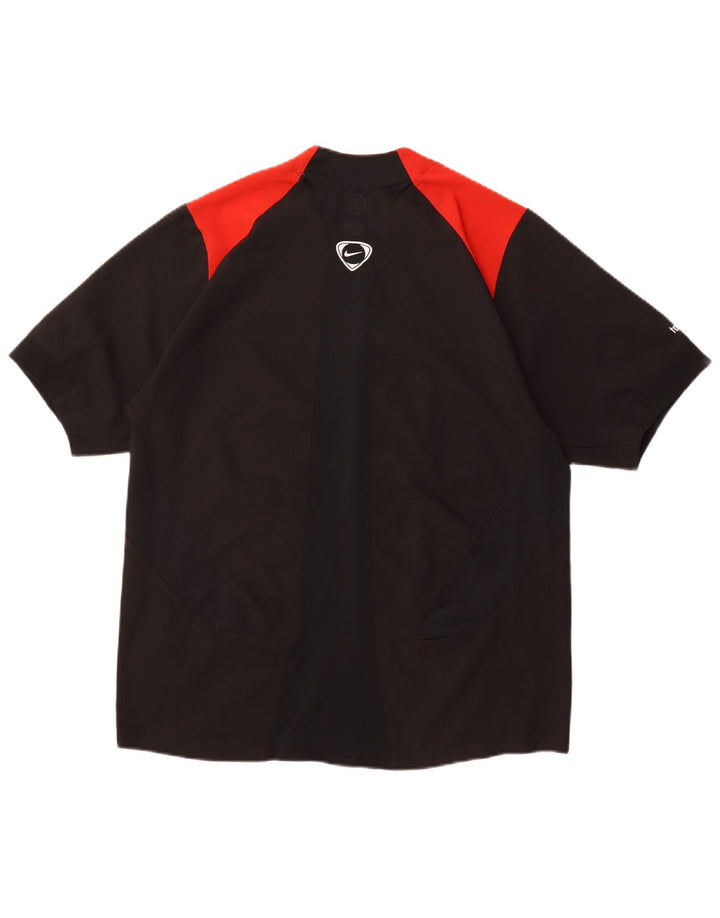 Camiseta masculina NIKE Dri Fit UK 42/44 grande preto colorblock poliéster