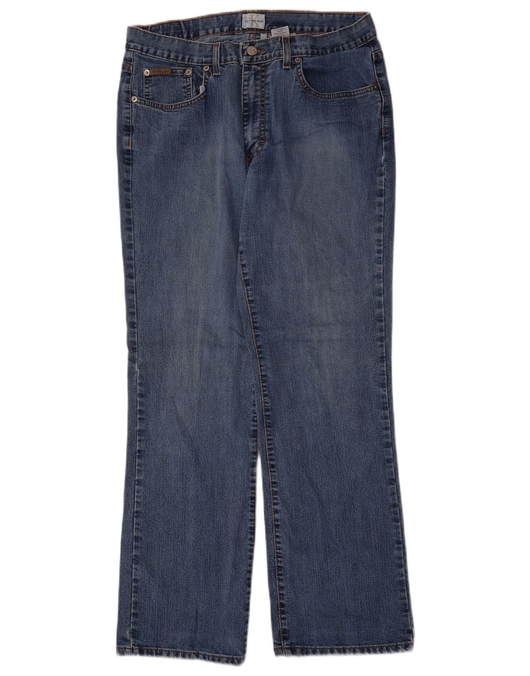 Calça jeans reta feminina Calvin Klein W32 L29 algodão azul