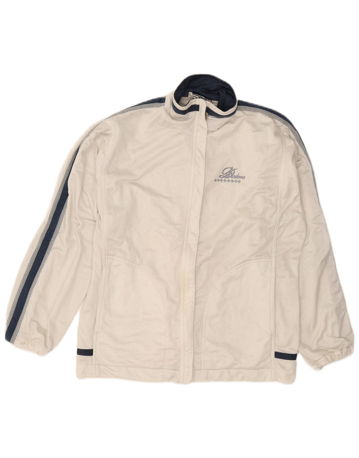 Diadora Mens Tracksuit Top Jacket UK 34 Small White Colourblock Poliéster