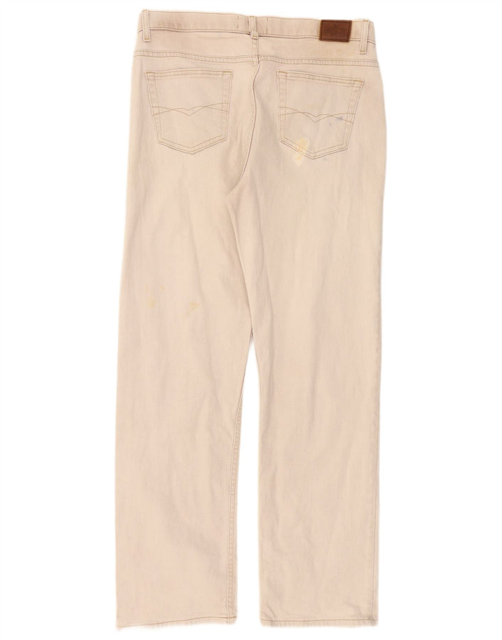 Jeans retos masculinos Marks & Spencer W36 L33 algodão bege