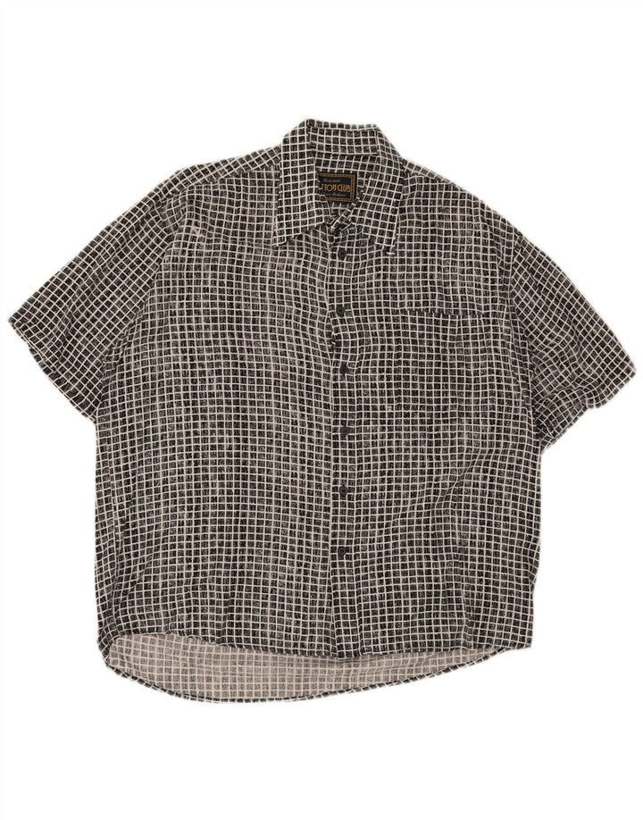Camisa masculina de manga curta Cotton Club grande guingão preto
