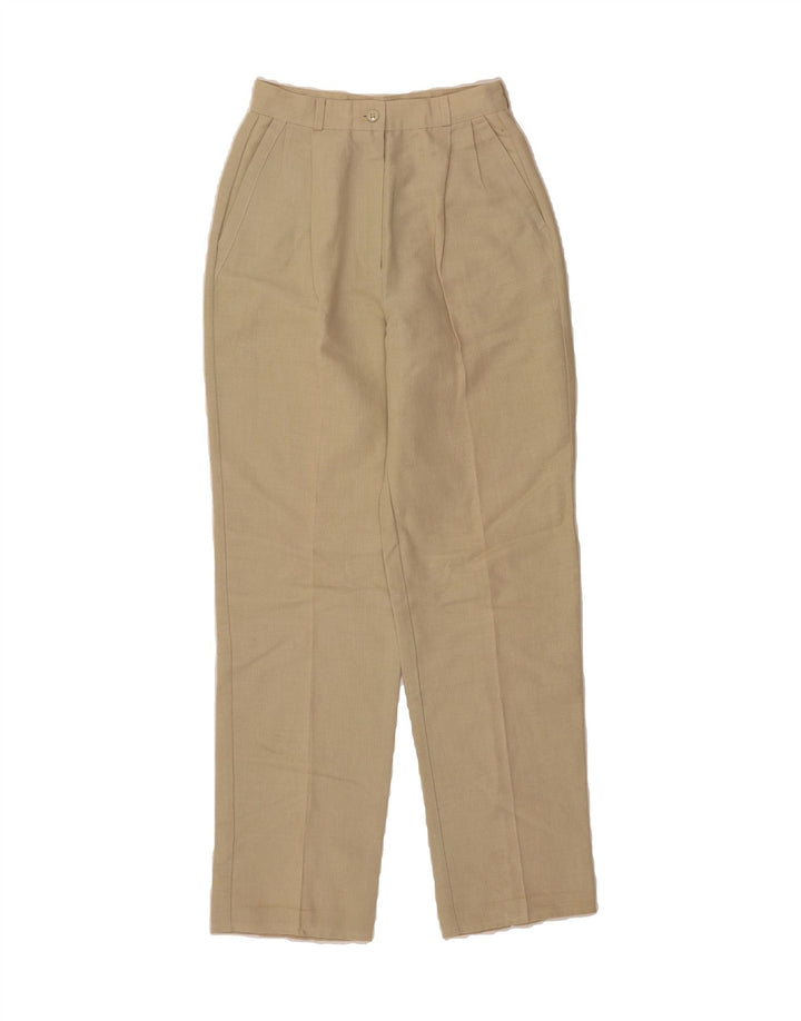 VINTAGE Womens Pegged Chino Trousers W25 L30 Beige Linen Vintage Vintage and Second-Hand Vintage from Messina Hembry 