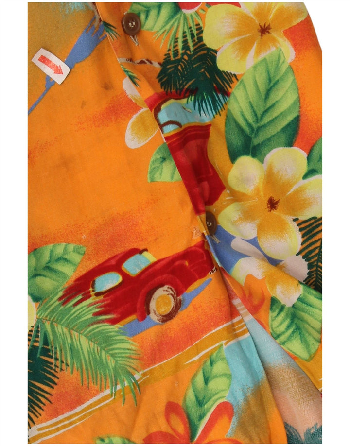 PETER ELLIOT Camisa masculina de manga curta grande floral havaiana multicolorida