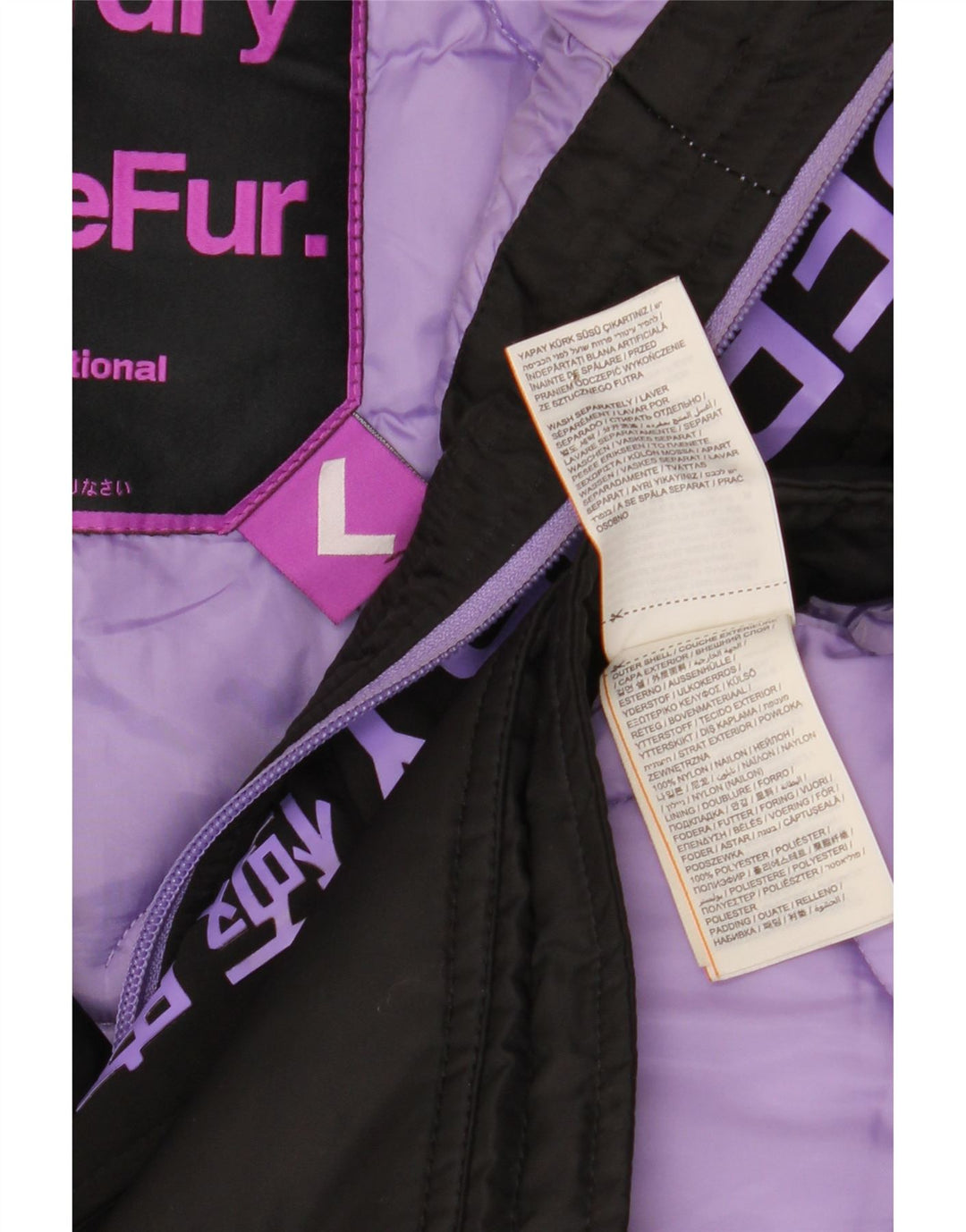 Jaqueta Parka com capuz feminina Superdry Reino Unido 16 grande inverno de nylon preto