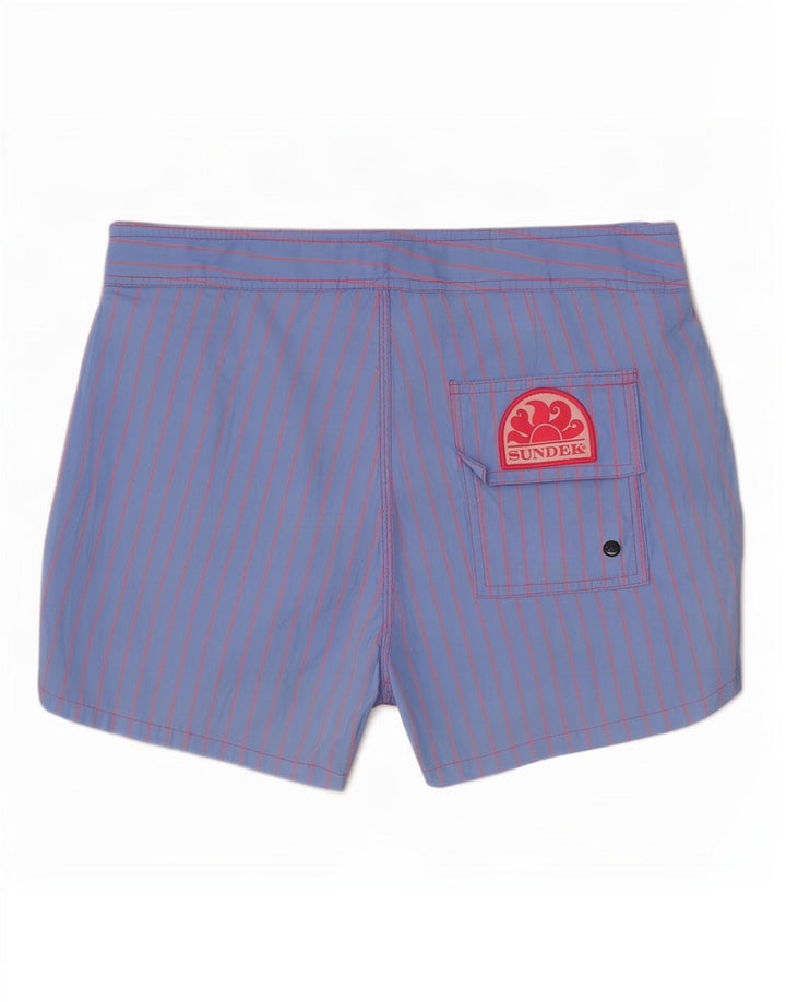 Shorts de natação masculino Sundek poliéster risca de giz azul médio