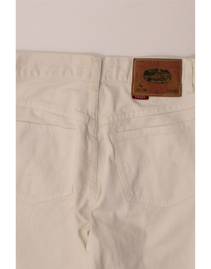 SISLEY Womens Relaxed Elegance Tapered Jeans W28 L28 White Cotton Vintage Sisley and Second-Hand Sisley from Messina Hembry 