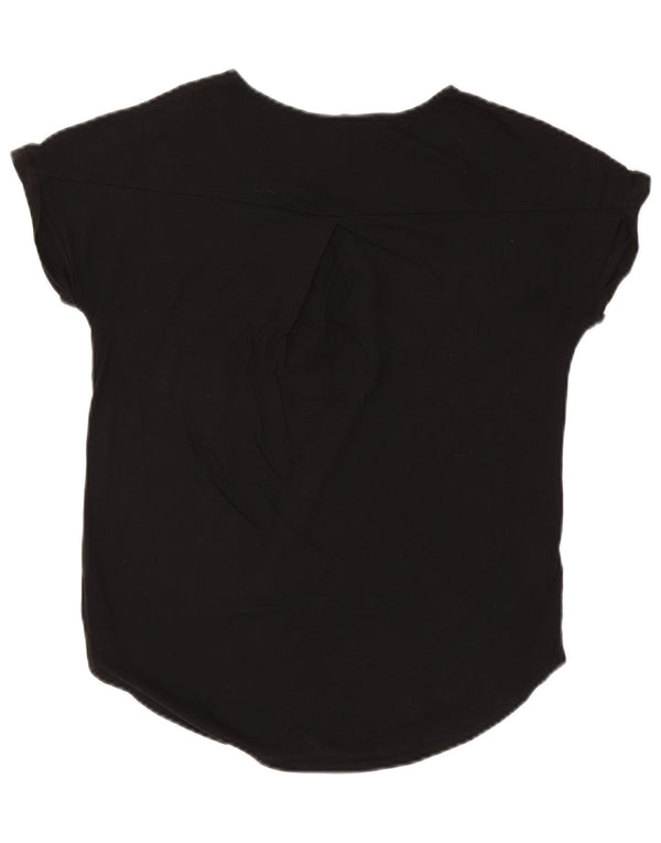 EDDIE BAUER Camiseta feminina oversized UK 6 XS algodão preto