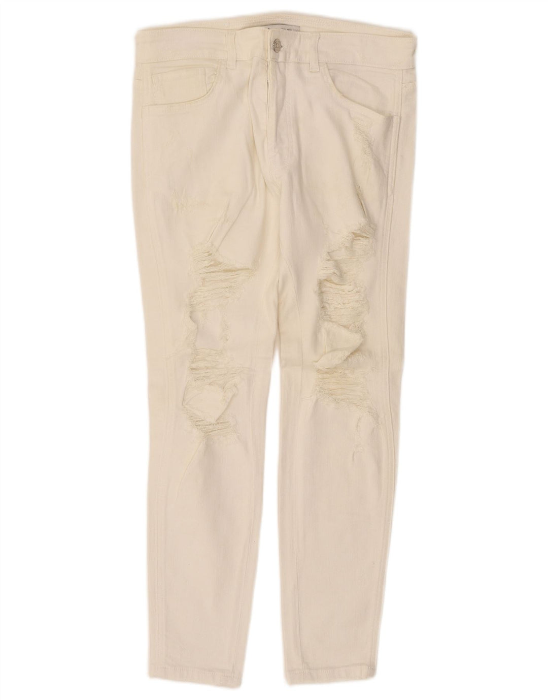 Zara Mens Distressed Slim Jeans EU 40 Médio W31 L27 Off White