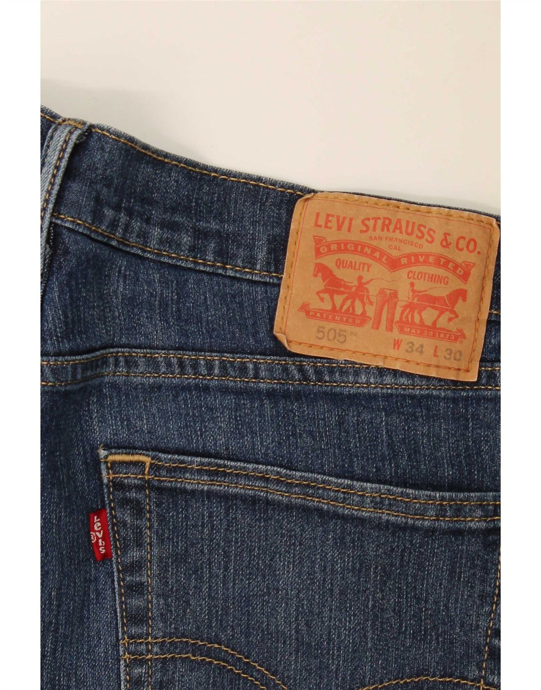 Levi's Masculino 505 Straight Jeans W34 L30 Azul Algodão